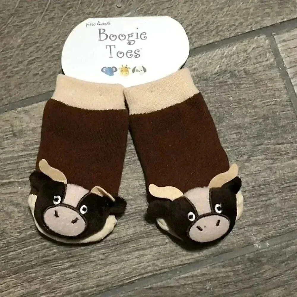 NWT boogie toes boutique longhorn Steer or bull rattle socks size 1-2Y